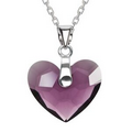 Amethyst Truly In Love Heart Pendant Made With Swarovski Elements